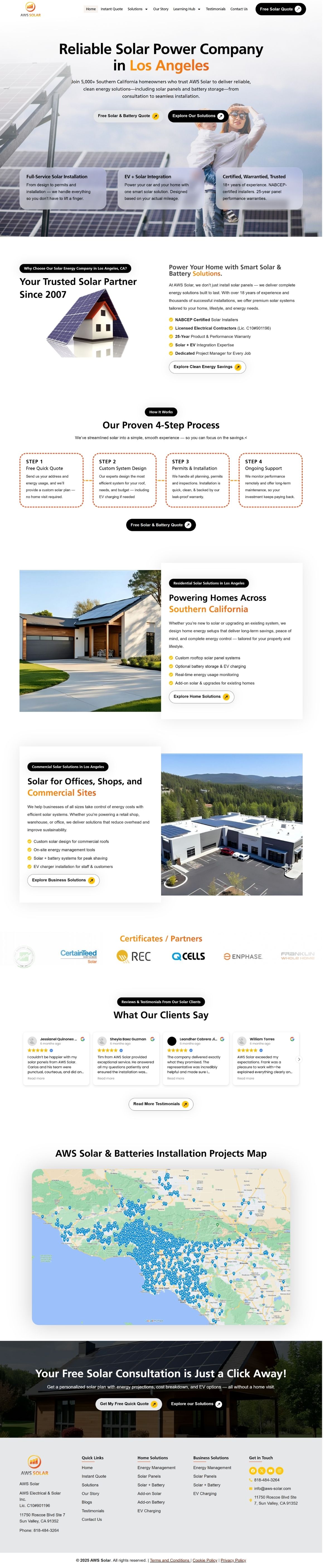AWS Solar website preview