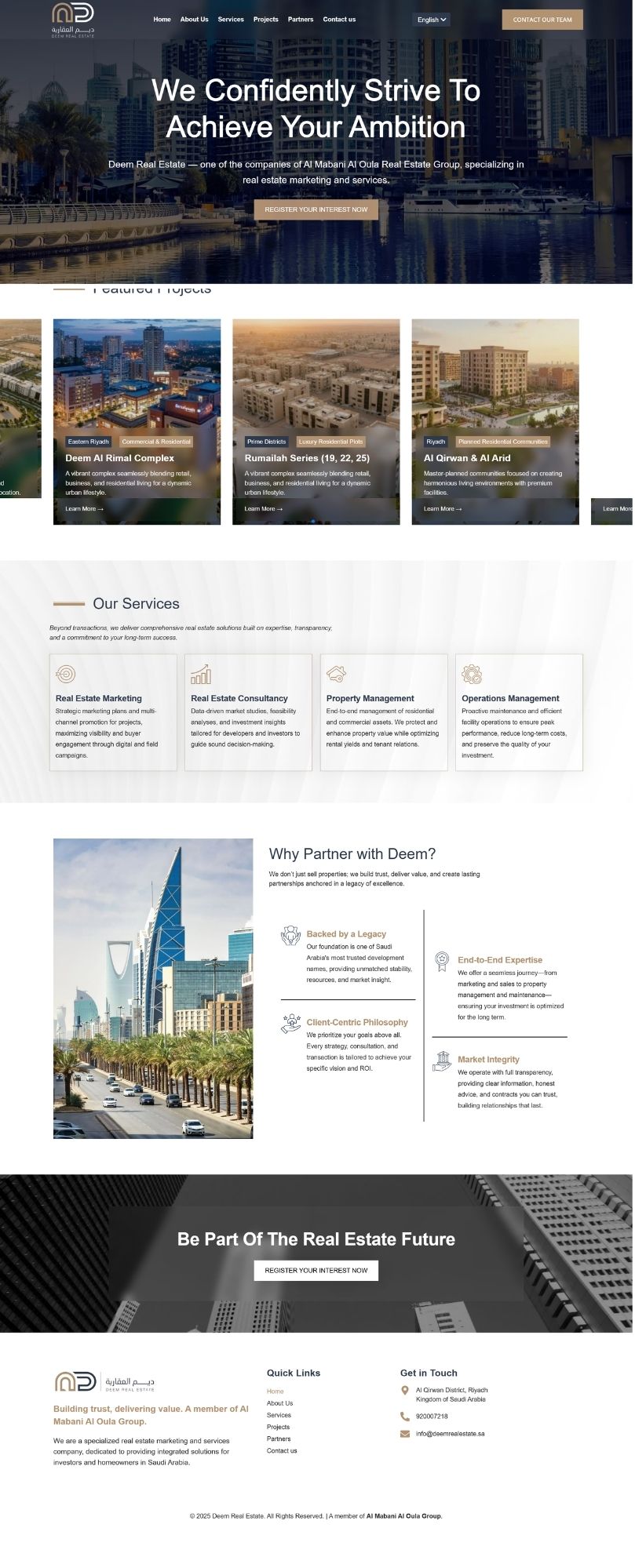 Deem Real Estate website preview