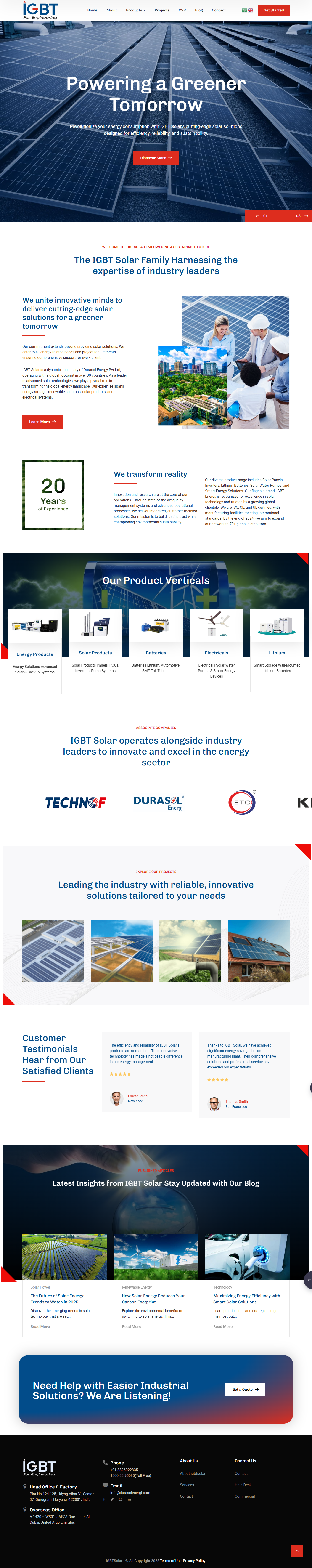 IGBT Solar website preview