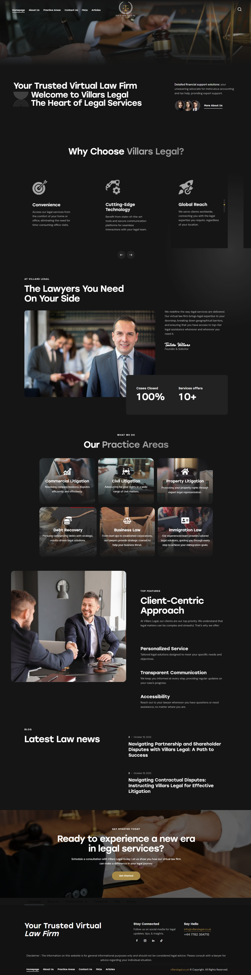 Villars Legal website preview